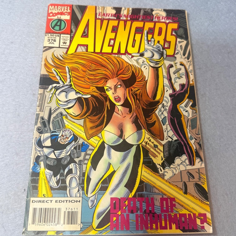 Marvel Comics The Avengers Vol 1 No 376 July 1994 Death of an Inhuman
